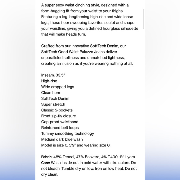 Good American Good Waist Soft Tech Palazzo Jeans Size 22 GWP220T Indigo 501 NWT - Picture 14 of 15